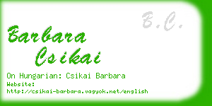 barbara csikai business card